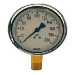 Brass Liquid Filled Gauge Center Back Mount